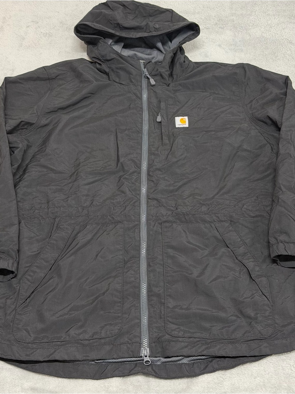 Carhartt Rain Defender Hooded Jacket Full Zip Black Womens 1X (16W-18W) 0C4221-W